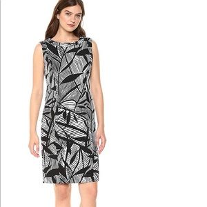Kasper Leaf Print Sheath Dress